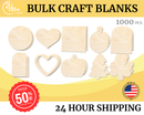 Unfinished Wood Craft Shapes | Bulk 1000 Piece Pack | Bestsellers | 1/8" Thick Wood Cutouts | 4" or 5" DIY Craft Blanks | Wholesale Craft Supply