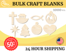 Unfinished Wood Craft Shapes | Bulk 1000 Piece Pack | Church | 1/8" Thick Wood Cutouts | 4" or 5" DIY Craft Blanks | Wholesale Craft Supply (Copy)