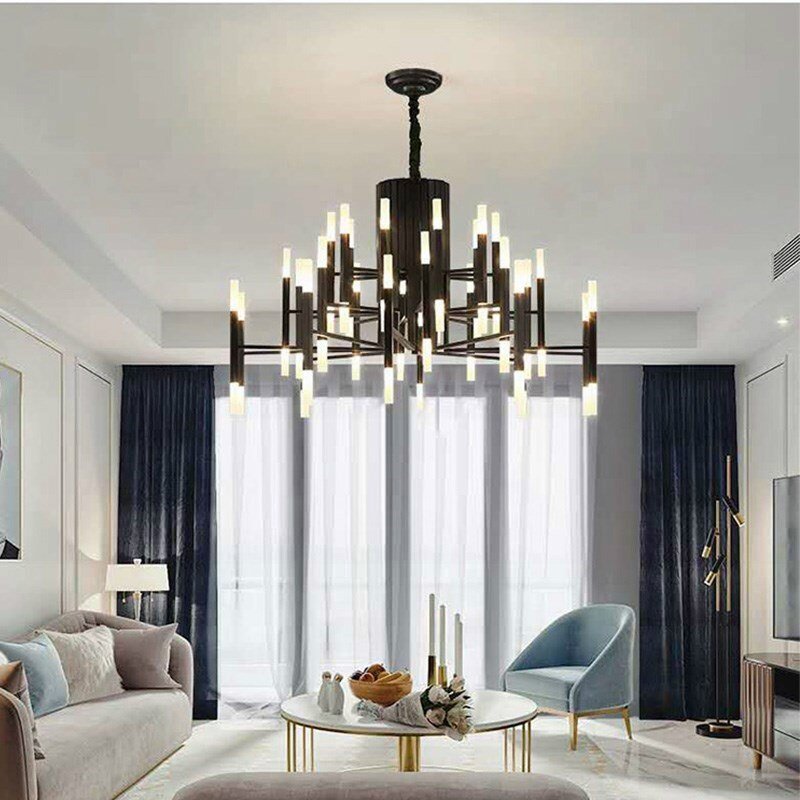 Mirodemi® Gold/Black Postmodern LED Chandelier For Living Room, Lobby, Restaurant