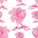 Pink Palms on White Background Wallpaper