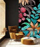 Multicolored Leaves on Dark Wallpaper
