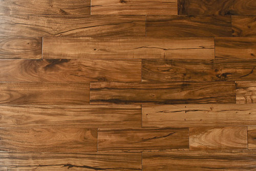 Solid Hardwood 4.75" Wide, 48" RL, 3/4" Thick Smooth & Handscraped Exotic Walnut Golden Floors - Mazzia Collection Product shot tile view