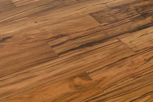 Solid Hardwood 4.75" Wide, 48" RL, 3/4" Thick Smooth & Handscraped Exotic Walnut Golden Floors - Mazzia Collection Product shot tile view 2