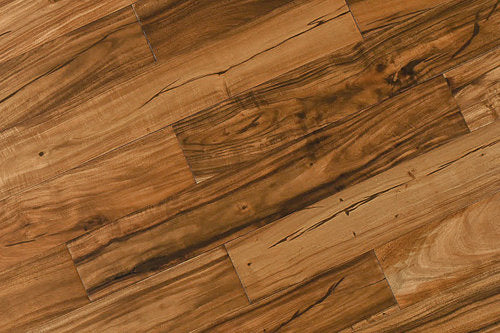 Solid Hardwood 4.75" Wide, 48" RL, 3/4" Thick Smooth & Handscraped Exotic Walnut Golden Floors - Mazzia Collection Product shot tile view 4