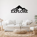 Explore Mountains Metal Wall Art – Outdoor Adventure Hiking Nature Wall Decor