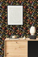 Fashionable Exotic Birds on Dark Background Wallpaper Smart