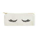 Closed Eyelashes Cotton Canvas Pencil Case and Travel Pouch