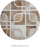 EYES – Geometric Cowhide Rug with Curved Motif