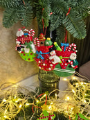 Christmas Ornament - Glossy Gingerbread Gift Bag with Penguin. Wizardi Festive Decoration F07-N2-11-AA440B