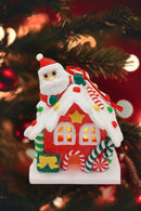 Gingerbread Snow House with Santa Christmas Festive Decoration by Wizardi F07-N2-18-EE403A