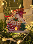 Gingerbread Snow House with Gingerbread Man Christmas Festive Decoration by Wizardi F07-N2-18-EE403B
