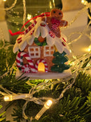 Gingerbread Snow House with Gingerbread Man Christmas Festive Decoration by Wizardi F07-N2-18-EE403B