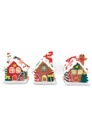 Gingerbread Snow House with Snowman Christmas Festive Decoration by Wizardi F07-N2-18-EE403C