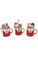 Christmas Ornament - Cup with Snowman. Wizardi Festive Decoration F07-N2-19-DAA101B