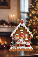 Christmas Gingerbread House with Santa. Wizardi Festive Decoration F07-N2-23-AAA008A