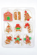 9 Small Gingerbread Christmas Festive Decoration by Wizardi F07-N2-3-W2597B