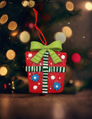 Christmas Ornament - Glossy Gingerbread Gift. Wizardi Festive Decoration F07-N2-6-A2585C