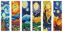 Starry Sun and Moon Cross Stitch Bookmark Kit Set of 6 by Wizardi F07AM12-1-SQ002