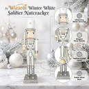 Winter White Swordsman with Silver Sword Christmas Wooden Nutcracker 15 in by Wizardi F07M14-33-N01222A