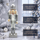 Silver Frost King with Scepter Christmas Wooden Nutcracker 9 in by Wizardi F07M14-35-N01364C