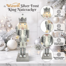 Silver Frost King with Scepter Christmas Wooden Nutcracker 9 in by Wizardi F07M14-35-N01364C
