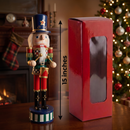 Checkerboard Drummer Christmas Wooden Nutcracker 15 in by Wizardi F07M14-36-N01845D