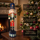 Checkerboard Drummer Christmas Wooden Nutcracker 15 in by Wizardi F07M14-36-N01845D