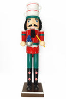 Christmas Nutcracker with the Christmas Tree. Wizardi Classic Wooden Festive Decoration F07M14-41-N01058A