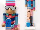 Christmas Nutcracker the Snowboarder. Wizardi Classic Wooden Festive Decoration F07M14-42-N01826B