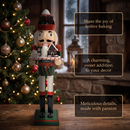 Christmas Nutcracker with a Little House. Wizardi Classic Wooden Festive Decoration F07M14-43-XC4617B