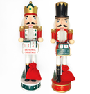 Christmas Nutcracker with a Crown. Wizardi Classic Wooden Festive Decoration F07M14-44-N01830A