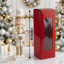 White and Gold Royal Drummer Christmas Wooden Nutcracker 15 in by Wizardi F07M14-45-N01315A