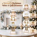 White and Gold Royal Drummer Christmas Wooden Nutcracker 15 in by Wizardi F07M14-45-N01315A