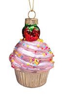 Christmas Glass Ornament - Sprinkled Cupcake by Wizardi F07M3-33 HB-SY25354