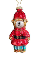 Christmas Glass Ornament - Dog in Red Outfit by Wizardi F07M3-42 HB-SY25265