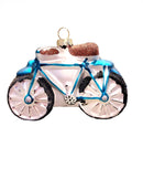 Christmas Glass Ornament - Blue Bicycle by Wizardi F07M3-49 HB-SY25007