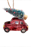 Christmas Glass Ornament - Car with Christmas Tree by Wizardi F07M3-9 HB-SY25266