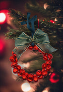 Wreath with Red Beads by Wizardi F07M4-1-LD-068 Red