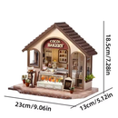 Cocoa Bakery Dollhouse Kit - Miniature Wizardi Roombox Kit F07M51-57-DA-005-A