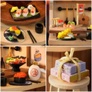 Revolving Food Dollhouse Kit - Miniature Wizardi Roombox Kit with LED Light F07M51-66-QT-088