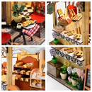 Julie Bakery Dollhouse Kit - Miniature Wizardi Roombox Kit with LED Light F07M51-85-M2422