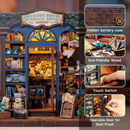 Journey Trace Bookshop Dollhouse Kit - Miniature Wizardi Roombox Kit F07M51-89-CWGC204