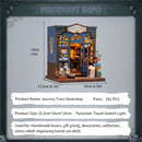 Journey Trace Bookshop Dollhouse Kit - Miniature Wizardi Roombox Kit F07M51-89-CWGC204
