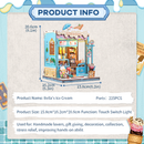 Bella's Ice Cream Dollhouse Kit - Miniature Wizardi Roombox Kit F07M51-93-CWGC212