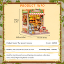 The Greens' Grocery Dollhouse Kit - Miniature Wizardi Roombox Kit F07M51-94-CWGC213