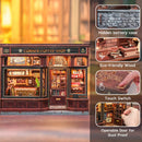 Corner Coffee Shop Dollhouse Kit - Miniature Wizardi Roombox Kit F07M51-96-GB402