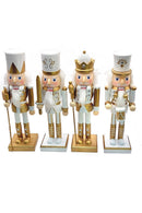 White and Gold King Christmas Wooden Nutcracker 10 in by Wizardi F07M6-14B