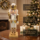 White and Gold King Christmas Wooden Nutcracker 10 in by Wizardi F07M6-14B