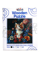 Cat in Flowers - Jigsaw Wooden Puzzle by Wizardi F07N9-16