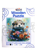 Hamster and Flowers - Jigsaw Wooden Puzzle by Wizardi F07N9-9